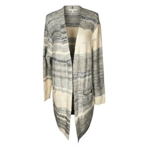 FATE Nina Striped Cardigan Open‎ Knit Sweater Mohair/Alpaca Blend Womens XXL New